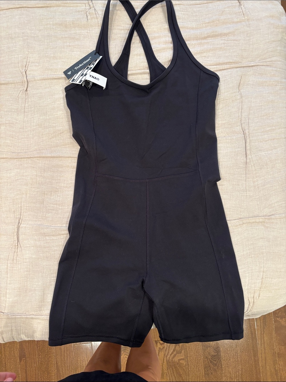 TNA Black Athletic One-Piece Romper